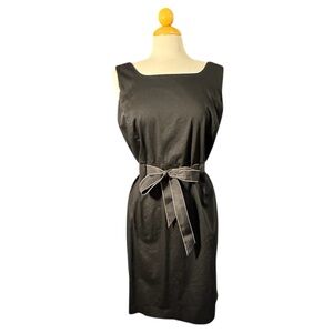 Studio I Black Sleeveless Midi Dress with Contrast Tie